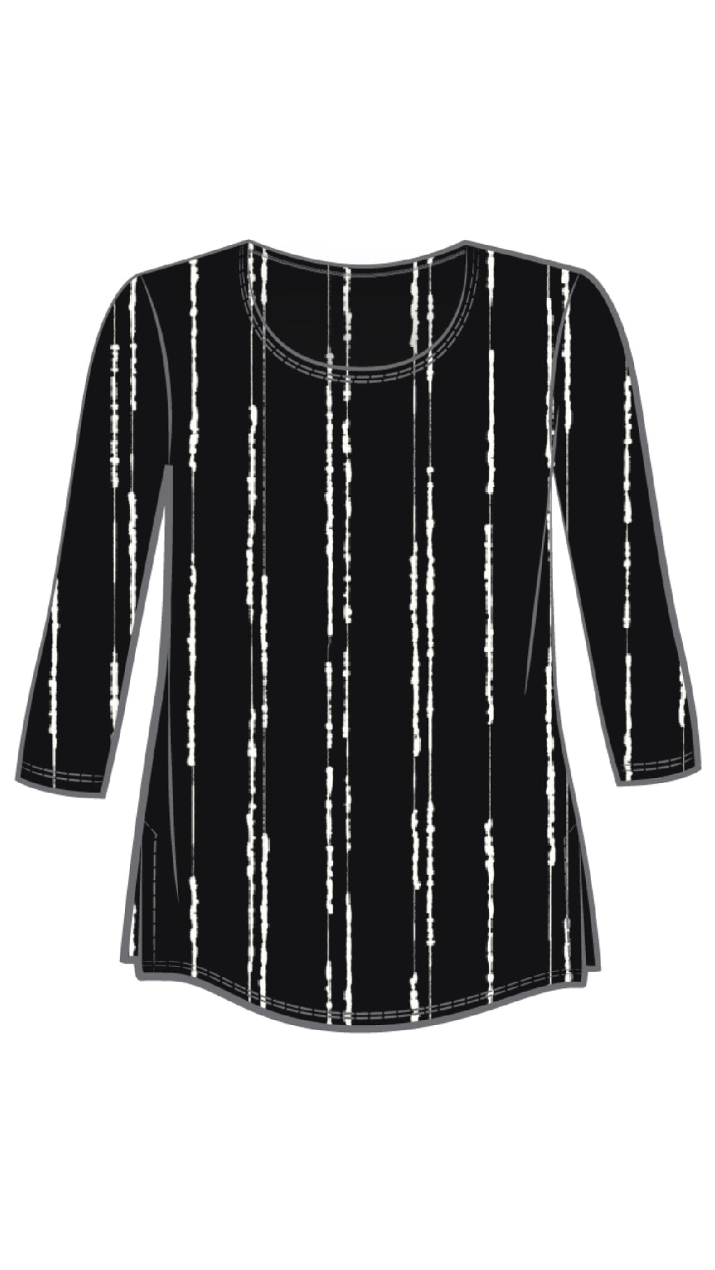 Go to Classic T Relax, 3/4 Sleeves-Cecily Black