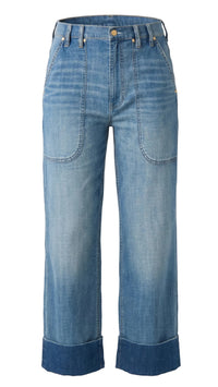 High Rise Relaxed Straight W/Utility Pockets-Dusk Breeze