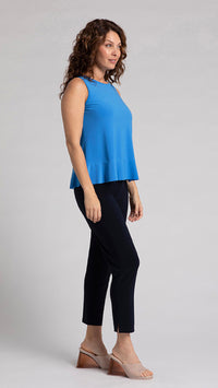 Sleeveless Peplum Top-Solid Colours