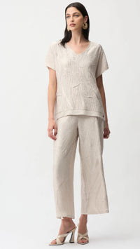 Joseph Ribkoff Pleated Satin Boxy Top and Pull-On Culotte Pants