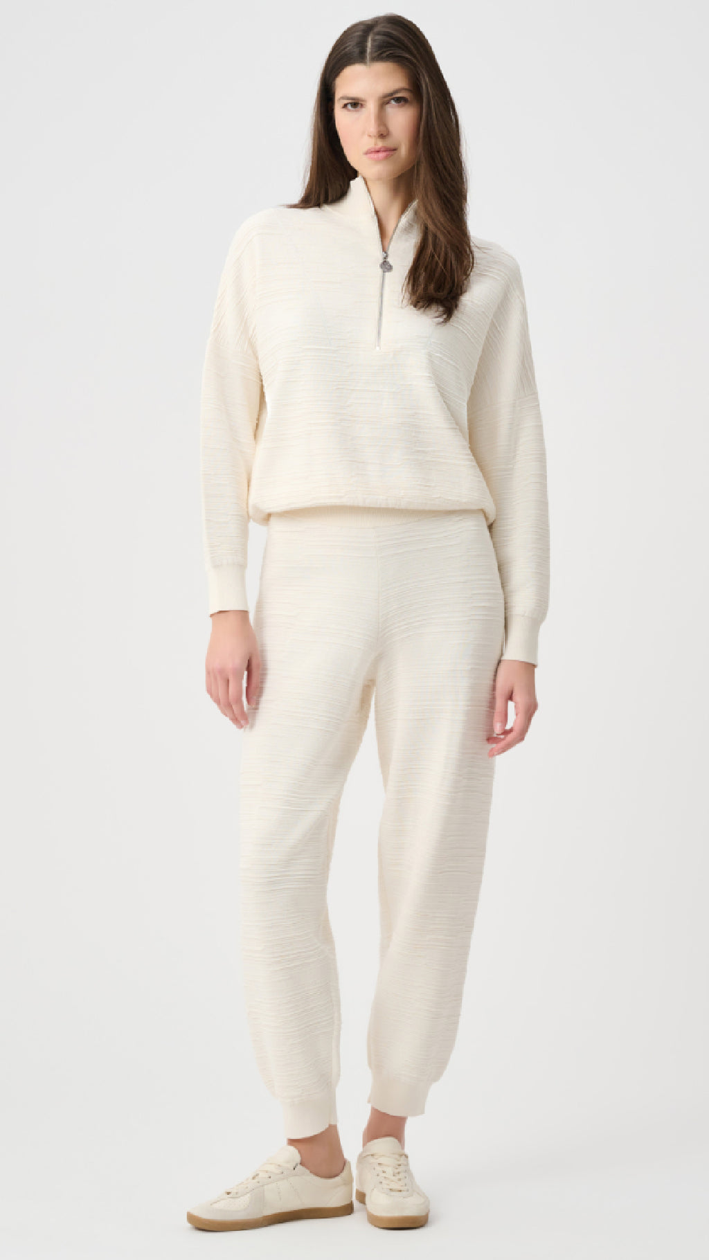 Joseph Ribkoff Sweater Knit Mock-Neck Cocoon Sweater And Pull-On Jogger Pants