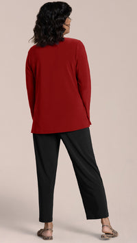 Soft Square Neck Top, 3/4 Sleeve