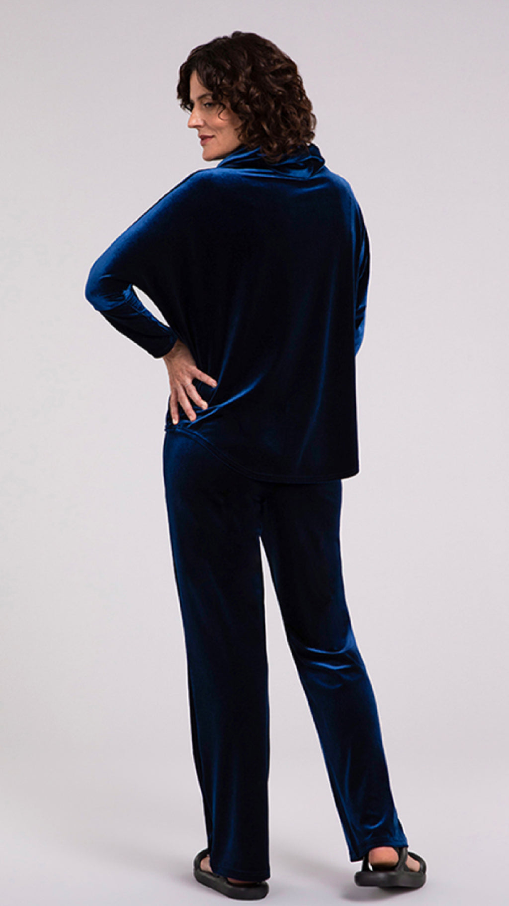 Velvet Nu Cinch Cowl Neck Top, Long Sleeve (Sale)