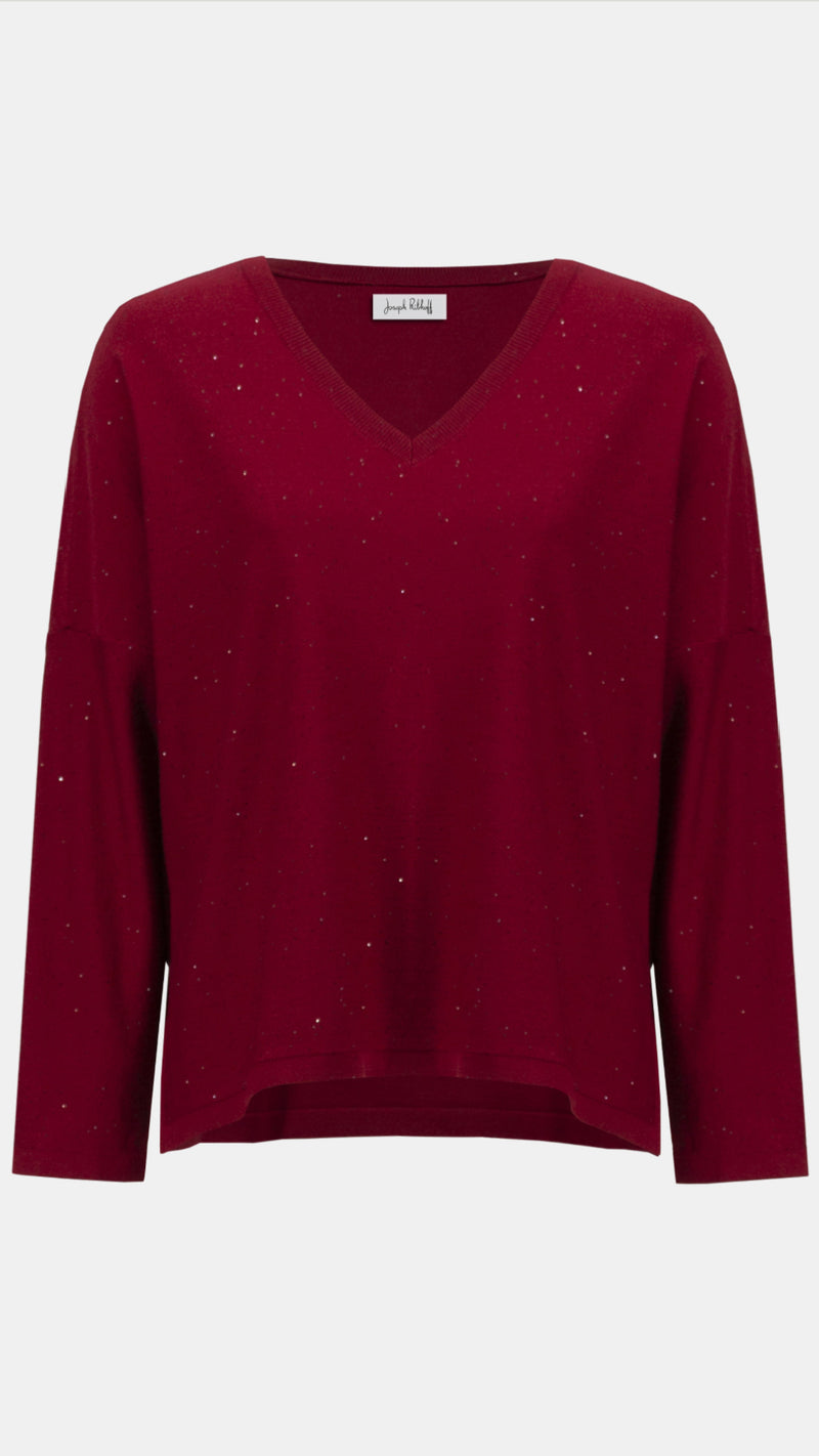 Joseph Ribkoff sequinned Sweater Knit Boxy Top