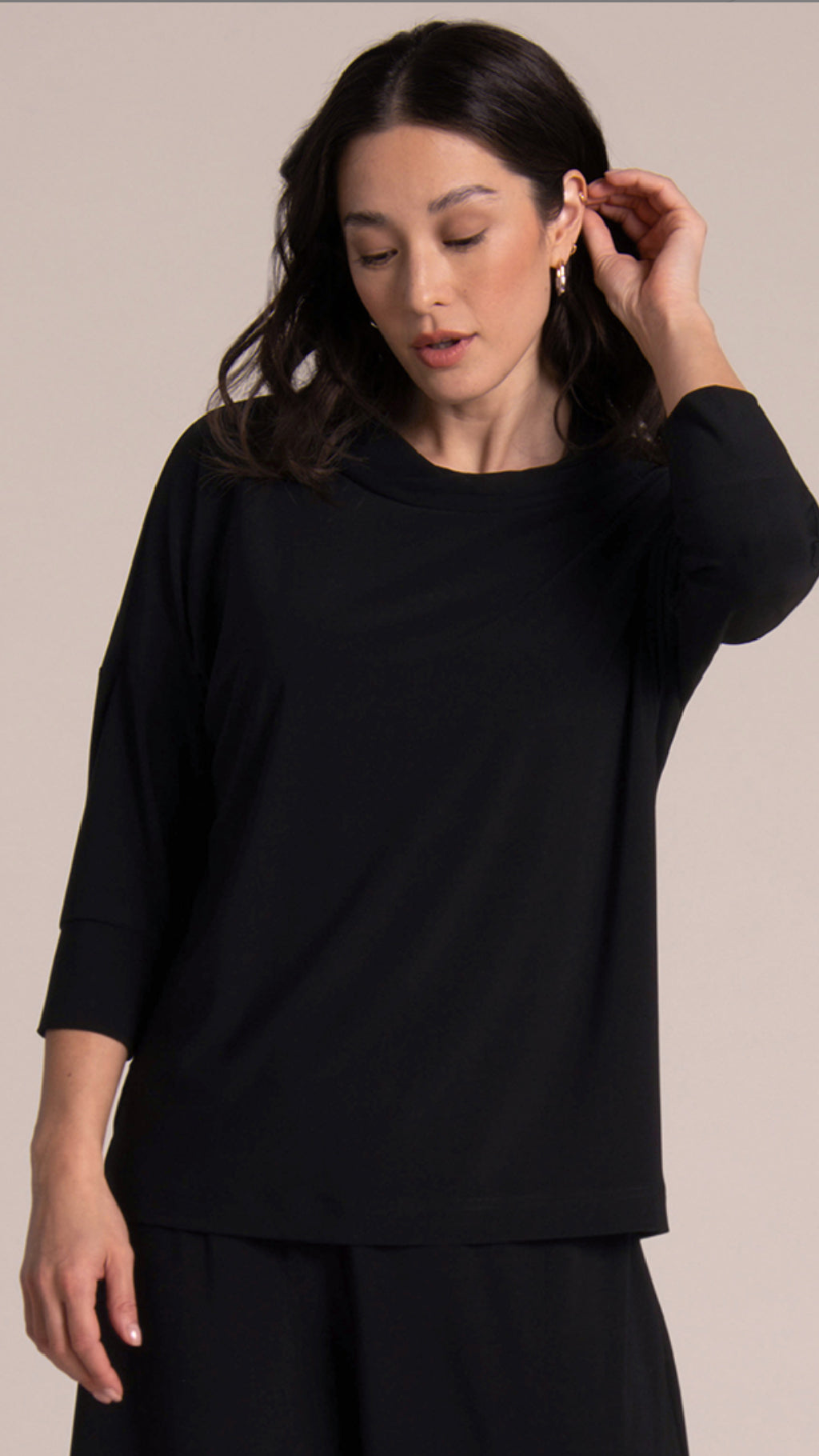 Slouch Sweat Shirt No Ties, 3/4 Sleeve