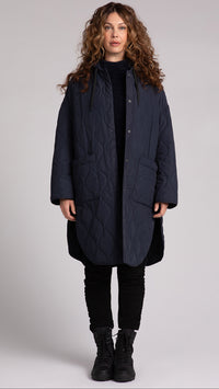 Quilted Maxi Shacket W/Hood (Sale)