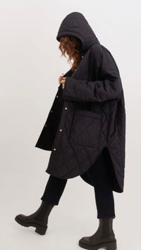 Quilted Maxi Shacket W/Hood (Sale)