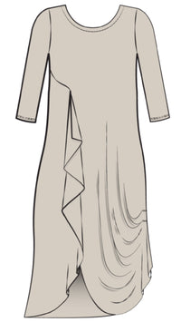 Drama Dress, 3/4 sleeve (Selected Colours on Sale)