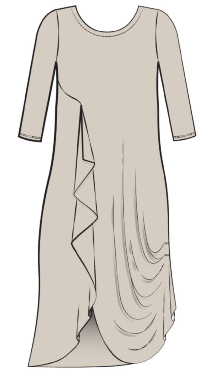 Drama Dress, 3/4 sleeve (Selected Colours on Sale)