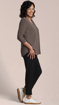 Go To Soft V-Neck Top, 3/4 Sleeves