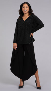 Reversible Cinch Top, Long Sleeve-Animal Embossed