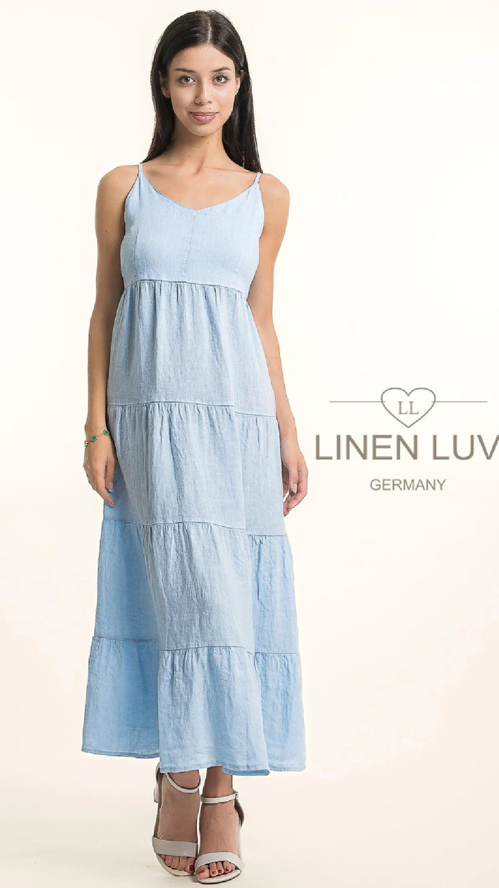 LINEN LUV Tiered Linen Dress