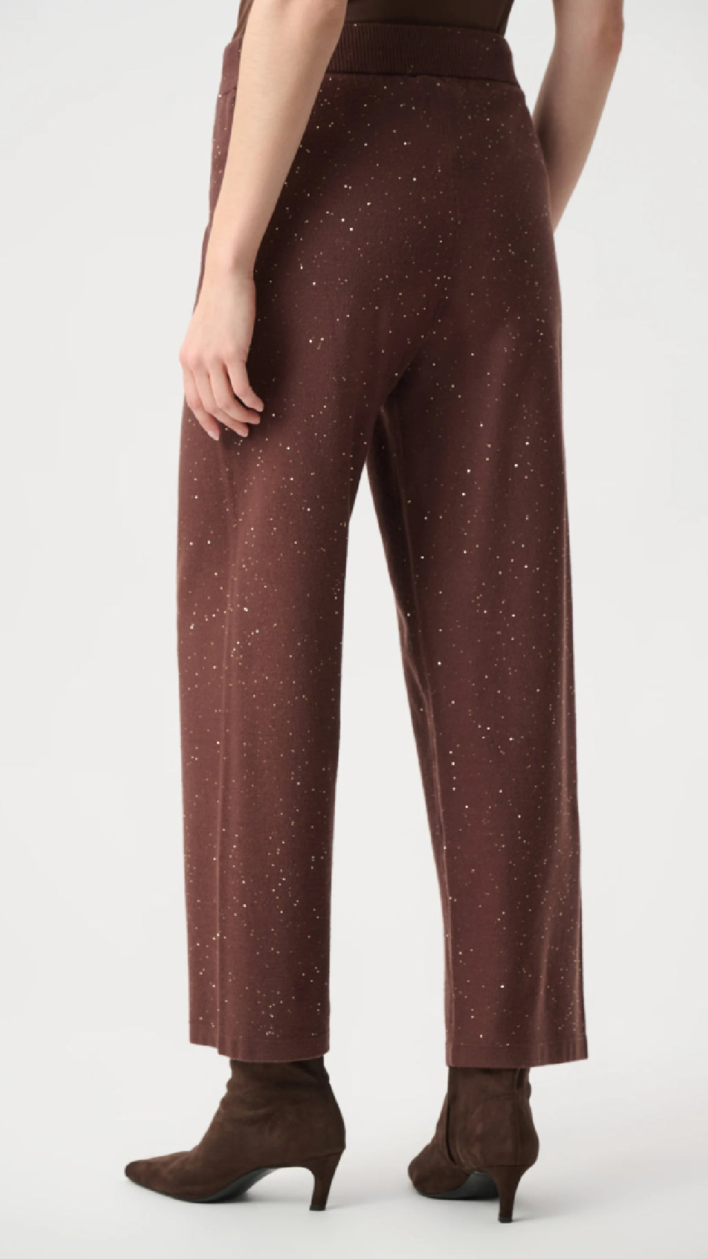 Joseph Ribkoff Sequin Mock-Neck Sweater and Drawstring Culottes