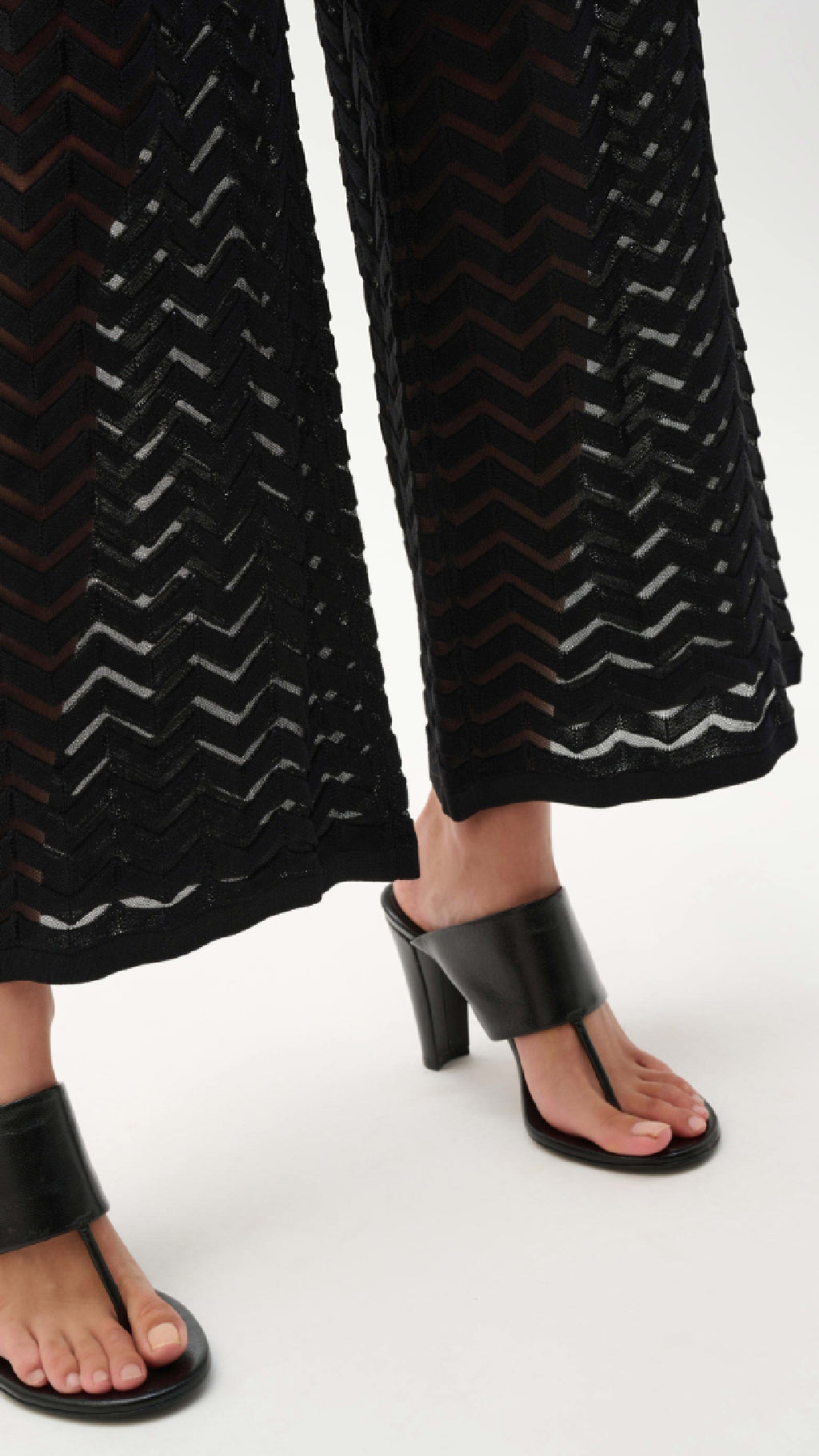 Joseph Ribkoff Viscose Jacquard Knit Chevron Stitch Relaxed Tunic Top and Culotte Pants