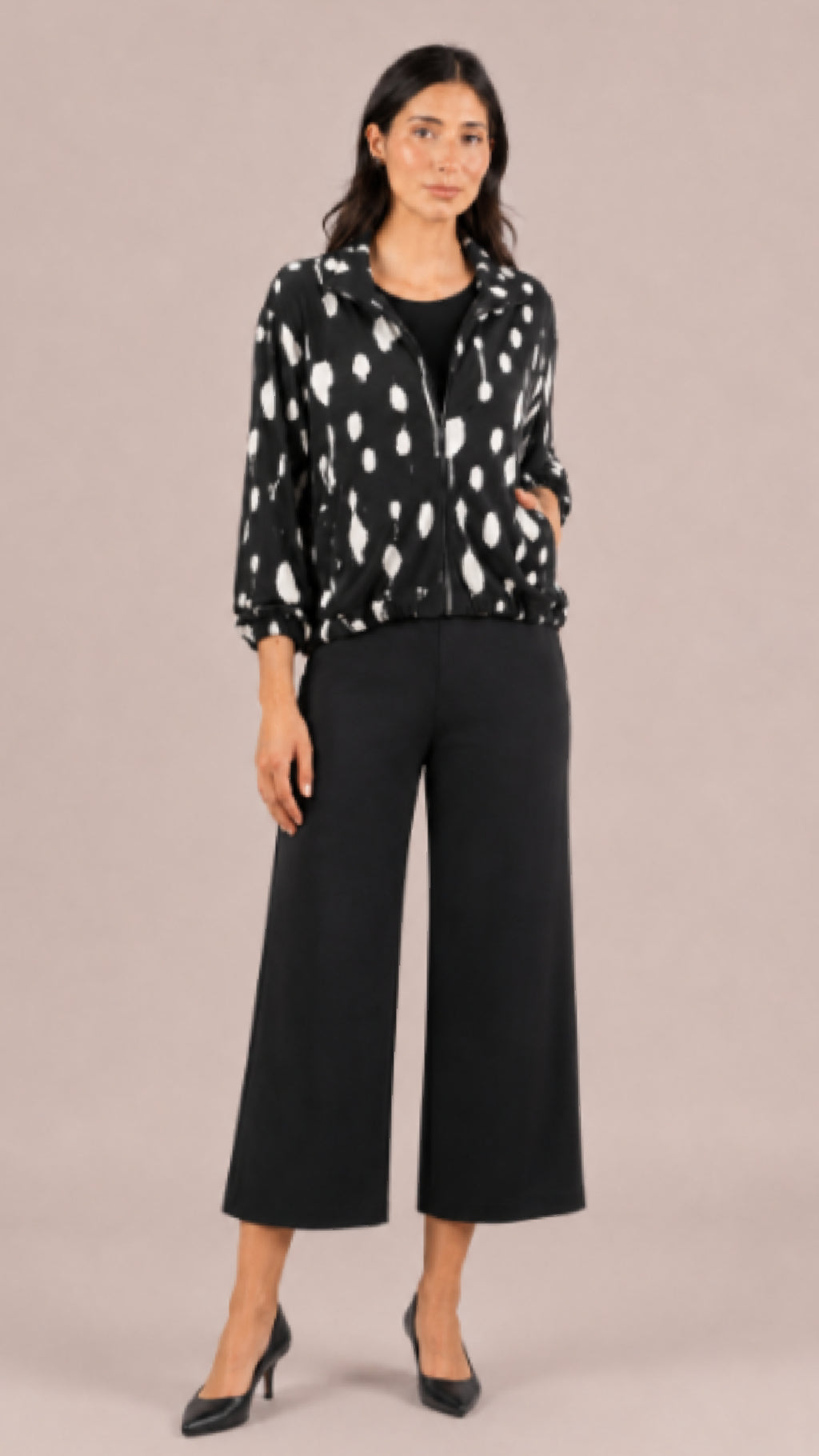 Bellezza Zip Jacket-Cashew Splatter