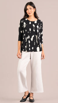 Go To Classic T Relax, 3/4 Sleeve-Cashew Splatter