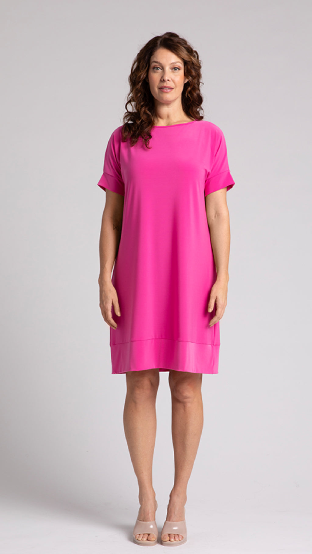 Boat Neck Dress, Short Sleeve