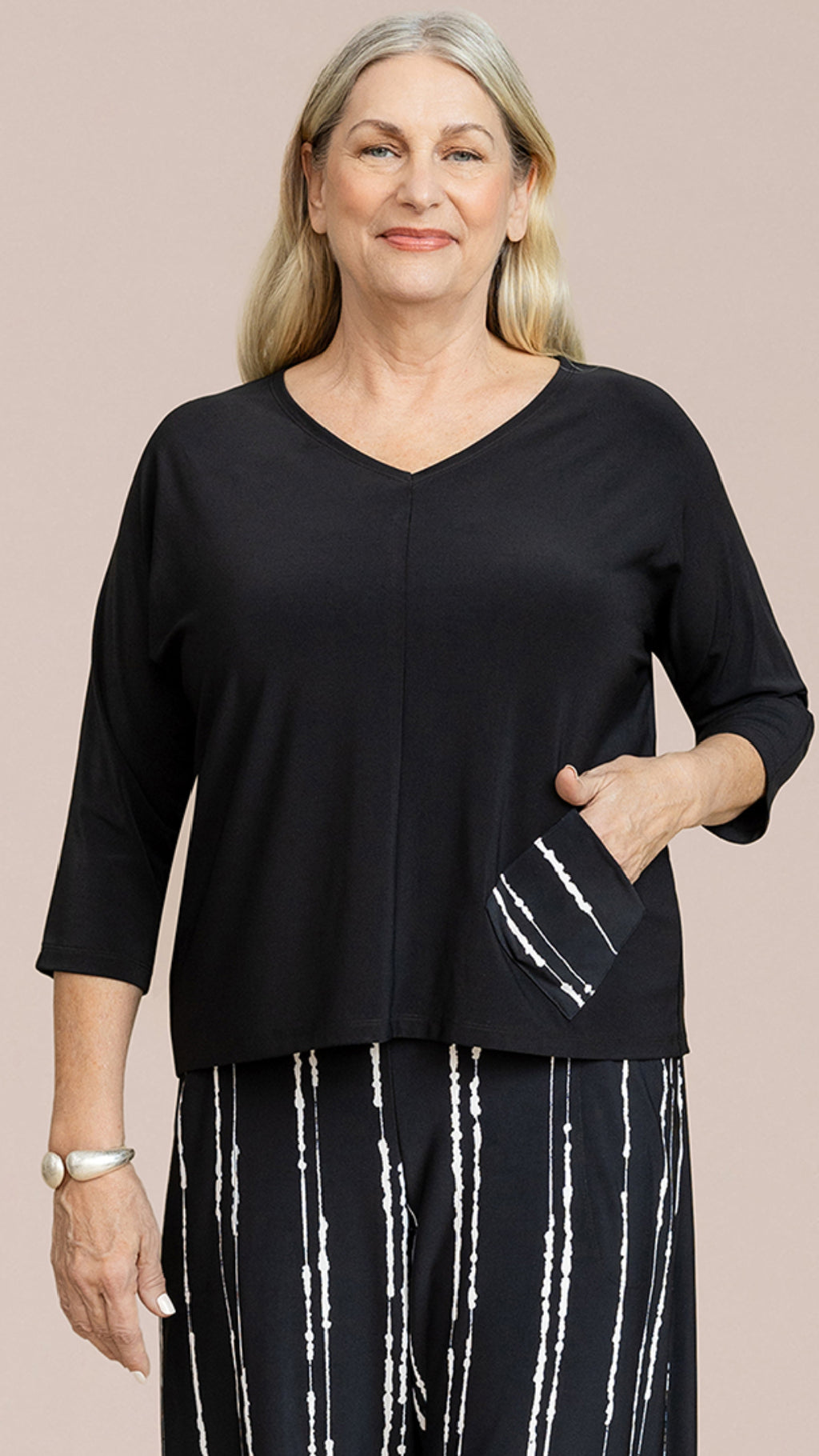 Revel Top-Cecile Print Pocket