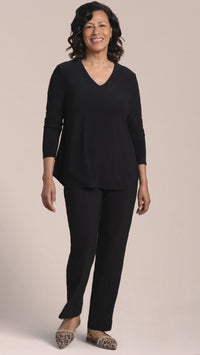 Go To Soft V-Neck Top, 3/4 Sleeves