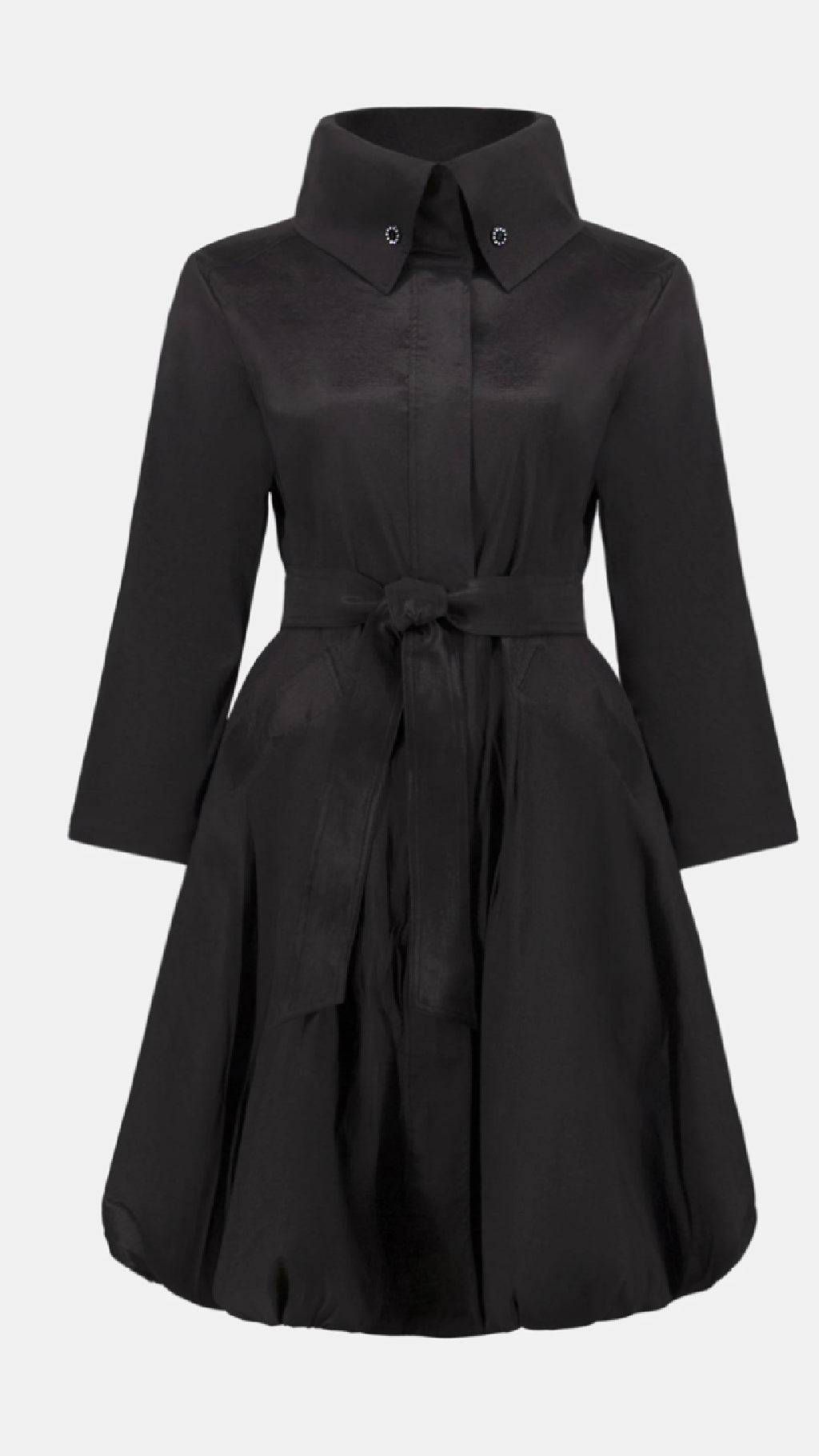 Joseph Ribkoff Stretch Taffeta Belted Fit & Flare Balloon Coat