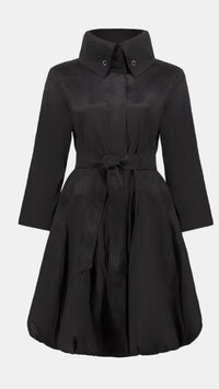 Joseph Ribkoff Stretch Taffeta Belted Fit & Flare Balloon Coat