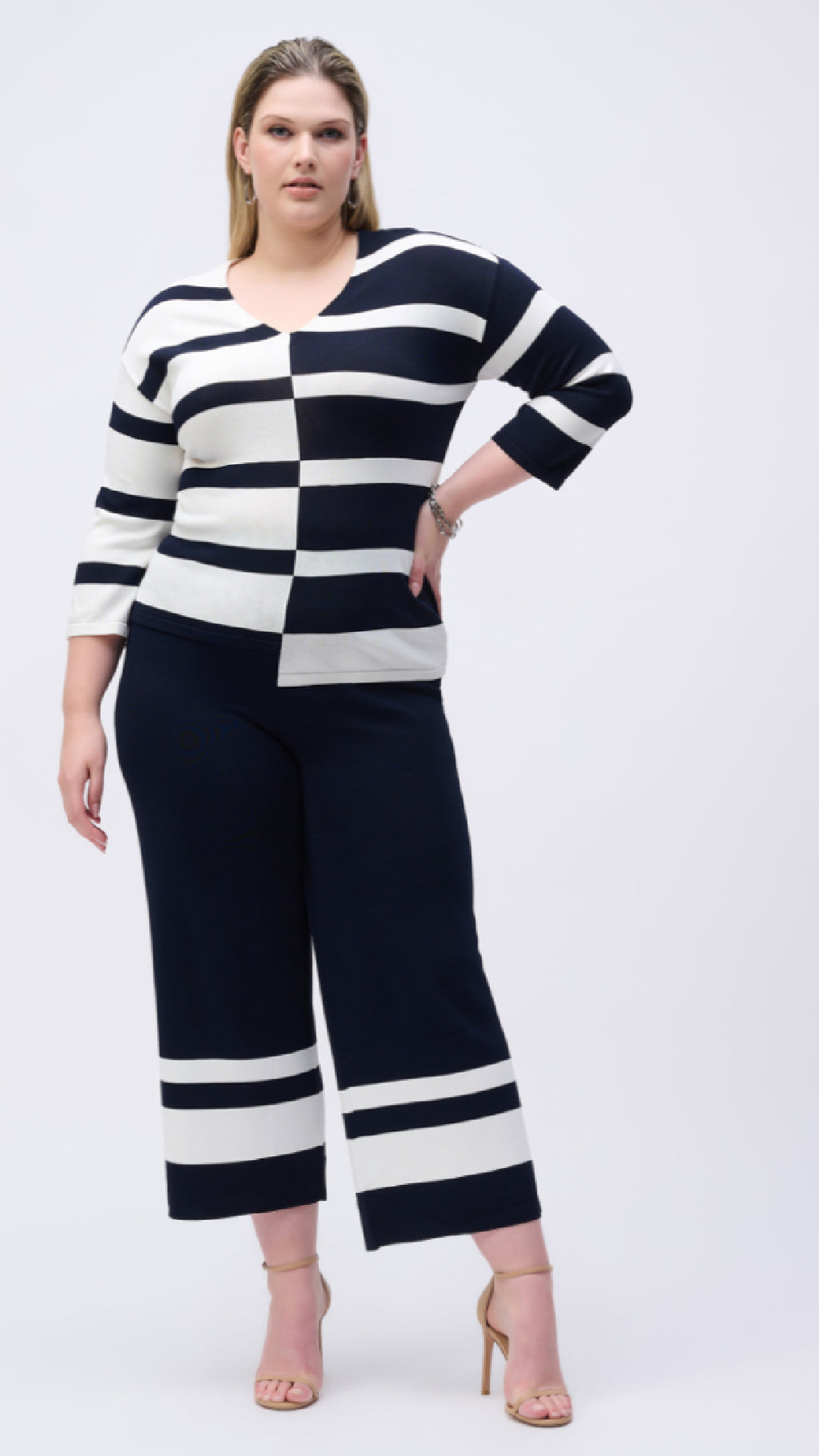 Joseph Ribkoff placement Stripe Sweater Knit Culotte