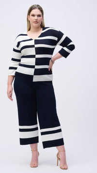 Joseph Ribkoff placement Stripe Sweater Knit Culotte