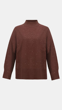 Joseph Ribkoff Sequin Mock-Neck Sweater and Drawstring Culottes