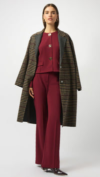 Joseph Ribkoff Wool Plaid Double-Faced Coat