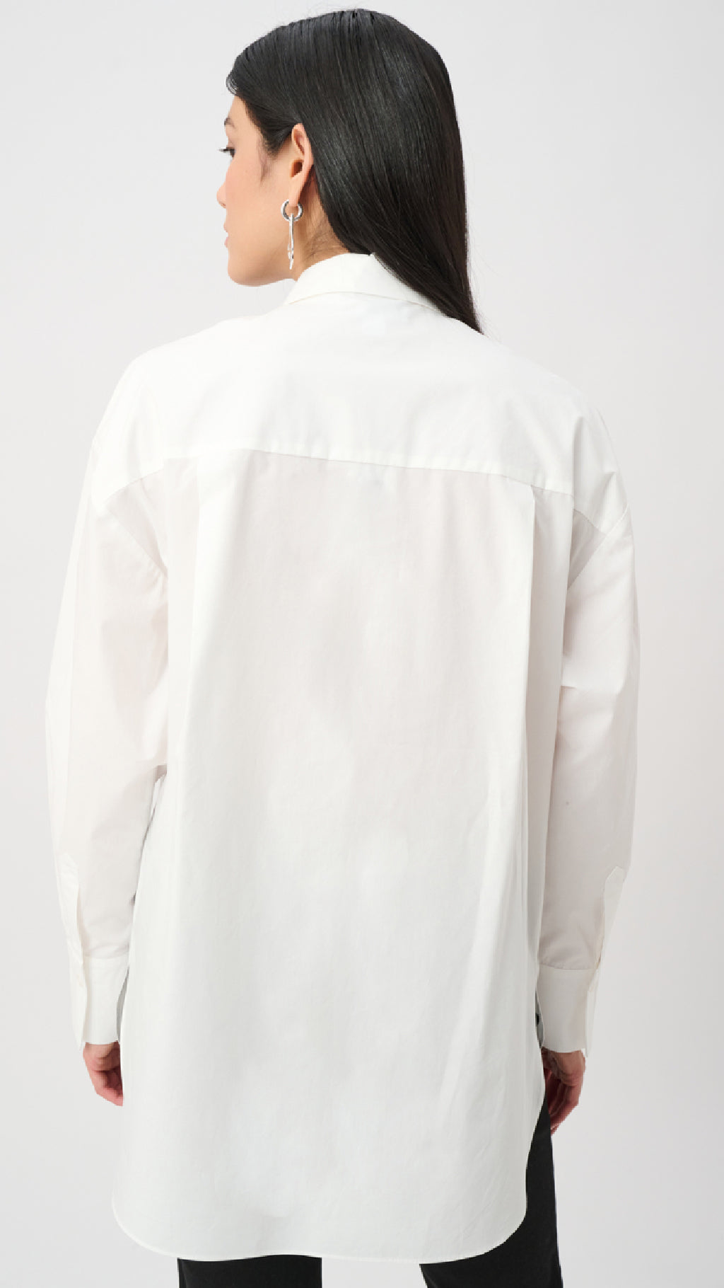 Joseph Ribkoff Cotton Poplin Blouse With 3D Flower and Rhinestone Detail
