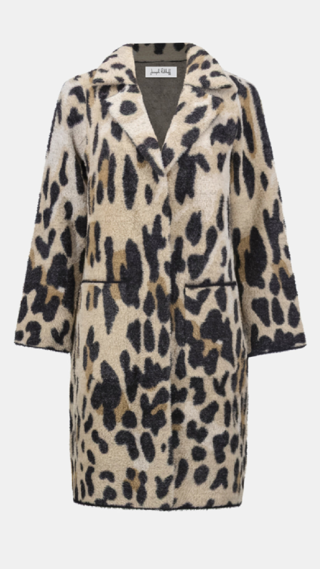 Joseph Ribkoff Feather Yarn Leopard Print Coat