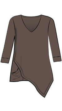 Suitable Secret Pocket Top, 3/4 Length Sleeves