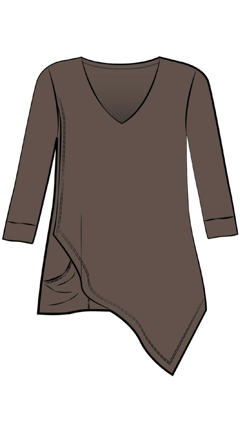 Suitable Secret Pocket Top, 3/4 Length Sleeves