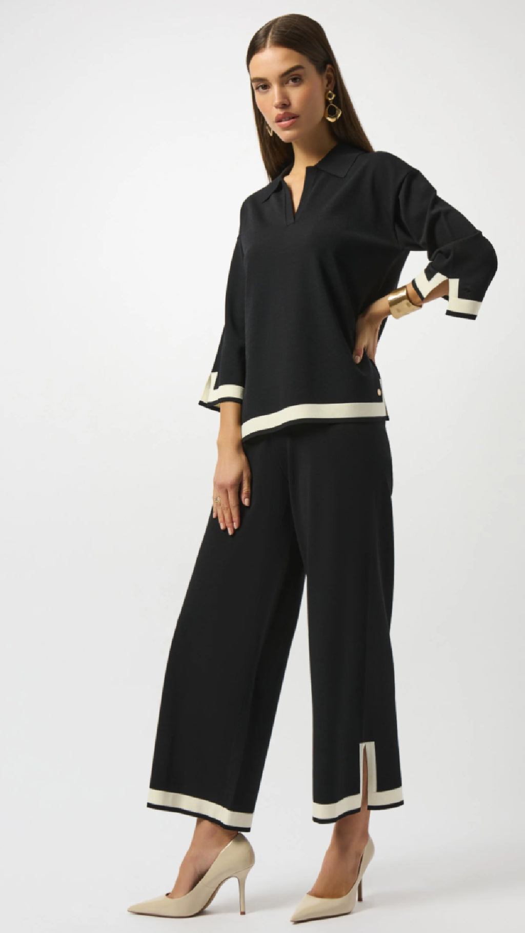 Joseph Ribkoff Sweater Knit Colour Block Top and Pant