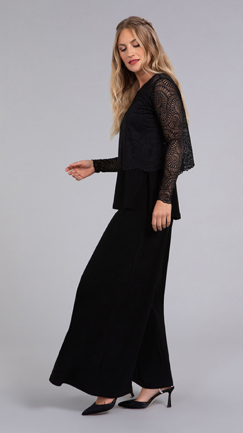 Lace Go To Cropped T, Long Sleeve