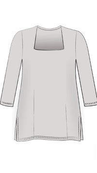 Square Neck Top, 3/4 Sleeve (Sale)