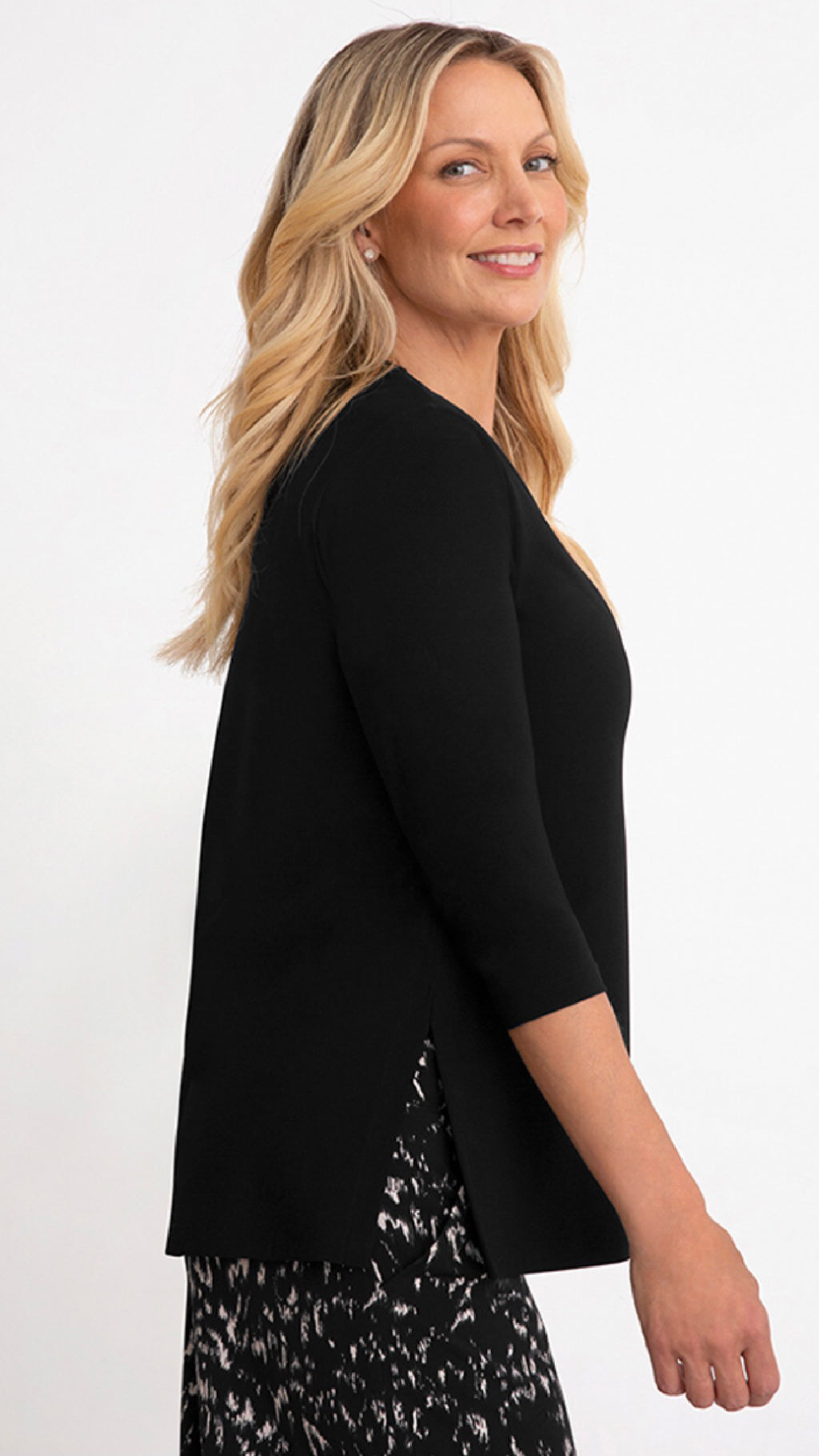 Square Neck Top, 3/4 Sleeve (Sale)