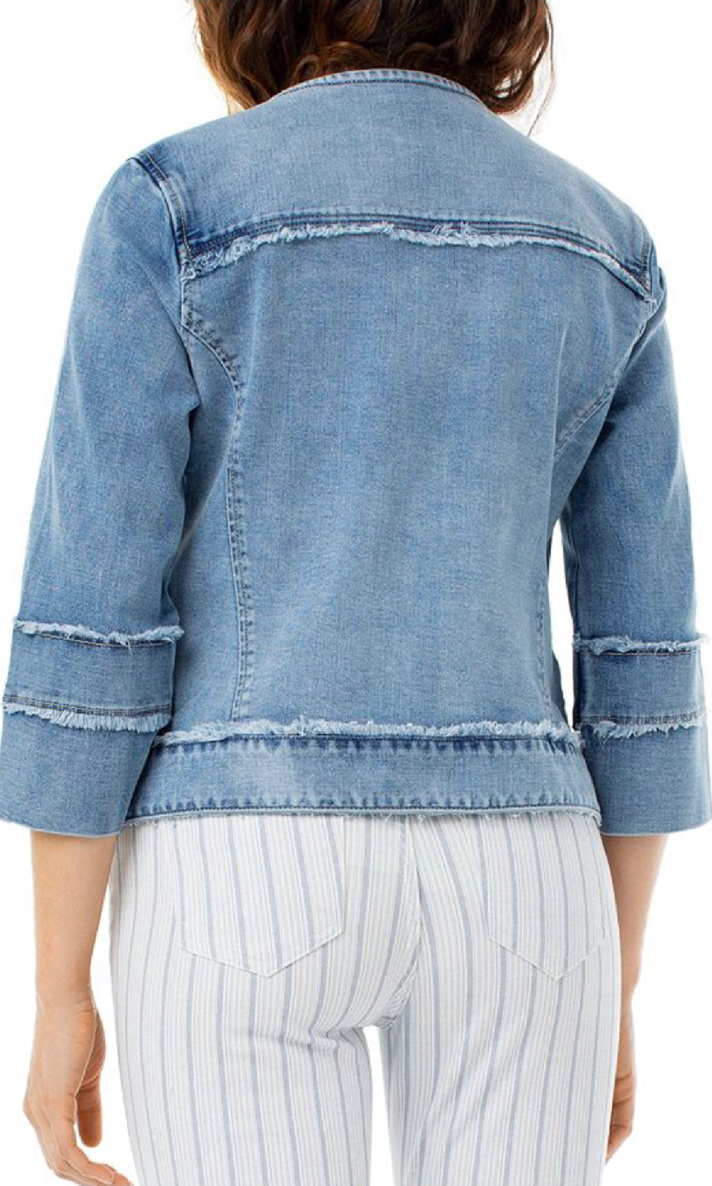 Frayed Seam Jean Jacket Fairway