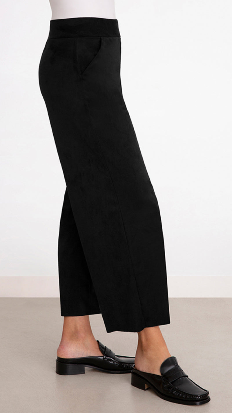 Foxy Wide Leg Ankle Pant-Faux Suede (Sale)