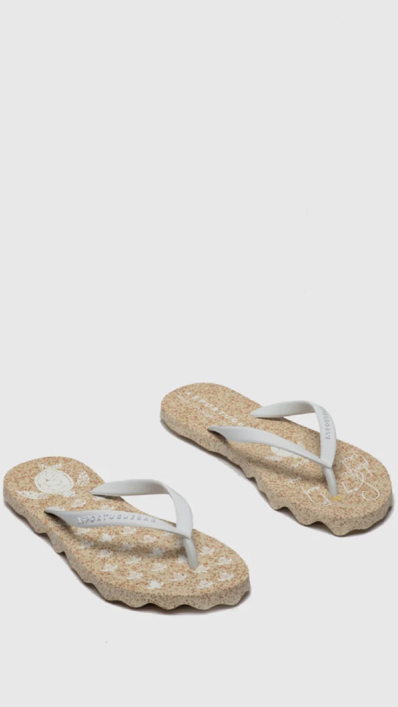 Flip Flop-Turtle-Natural/White