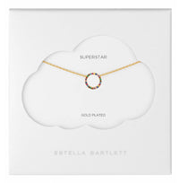 Multi CZ Circle Necklace - Gold Plated