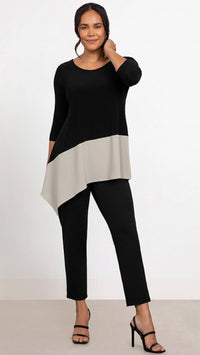 Colour Blocked Reversible Angle Top, 3/4 Sleeve (Sale)