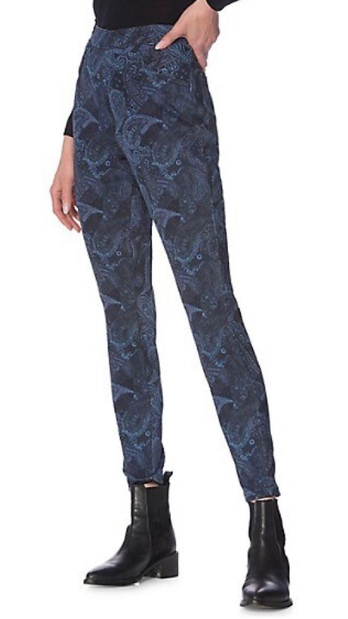 Indigo Paisley Denim Legging