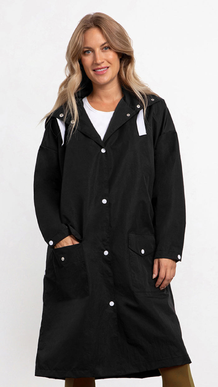 Silicone Coated Snap It Coat-Black (almost sold out)