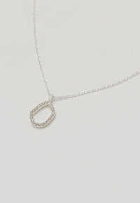 Pave Set Organic Circle Pendant - Plated Silver or Gold