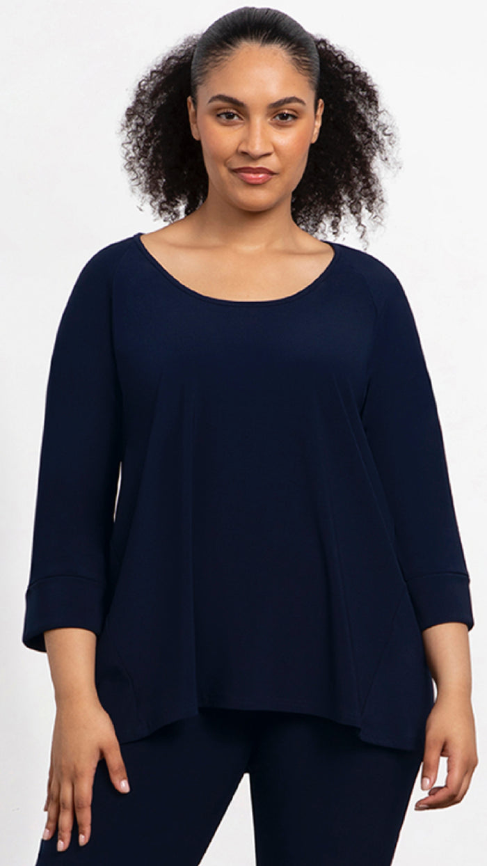 Angle Seam Raglan Top, 3/4 Sleeve (Sale)