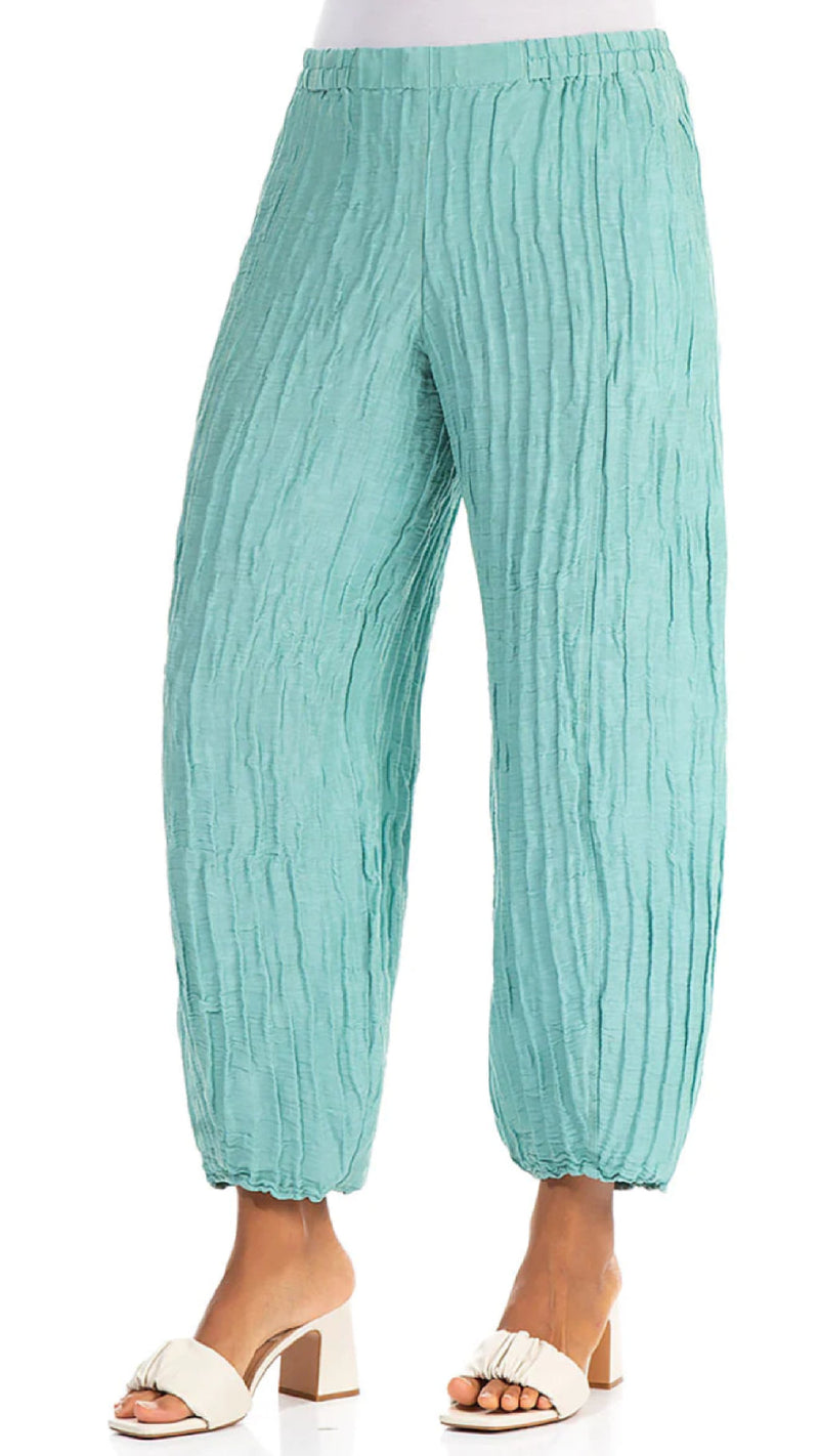 Crinkle Silk Linen Trouser