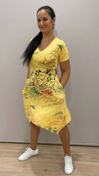 Inoah Short Sleeve Asymmetrical  Dress Short