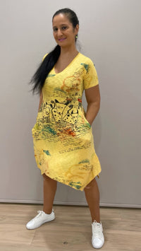 Inoah Short Sleeve Asymmetrical  Dress Short