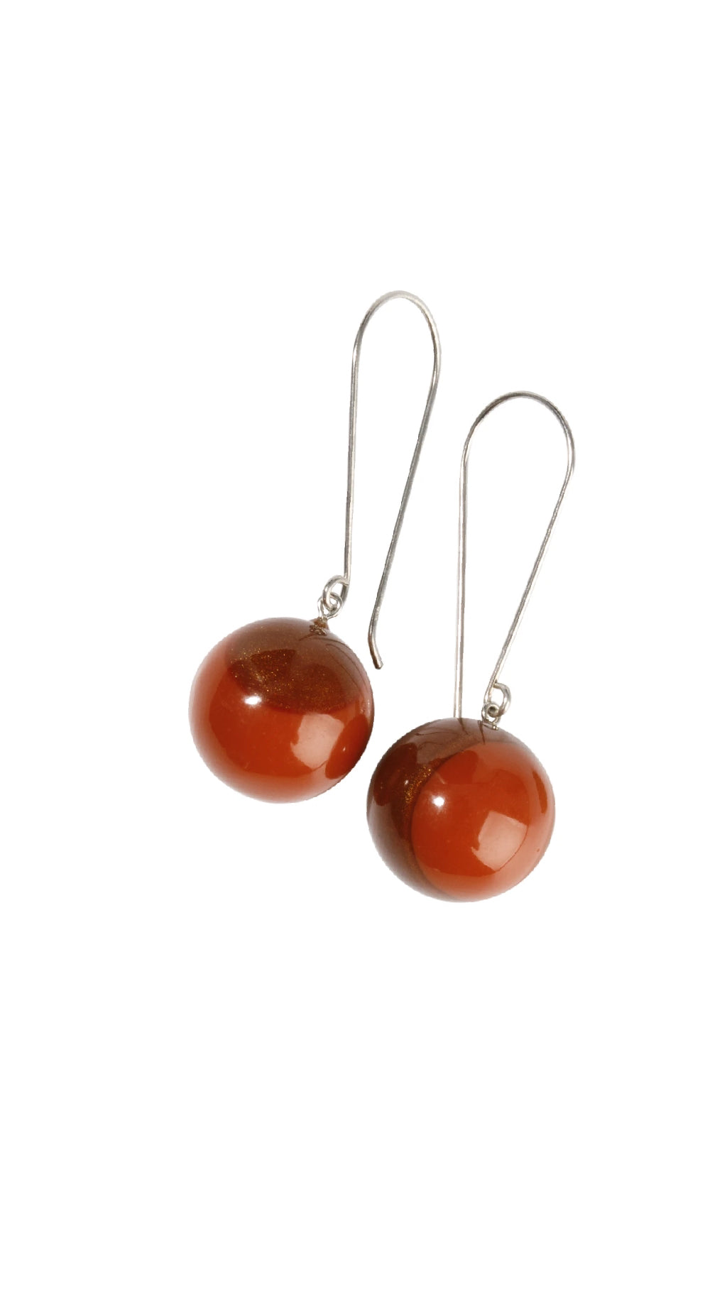 Bolas Long Hook Earrings Orange